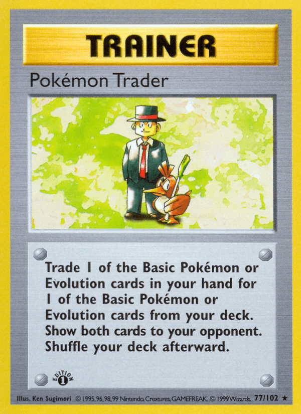 Pokemon Trader — Base Set (Shadowless) Pokémon TCG card by Ken Sugimori