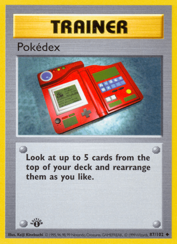 Pokedex — Base Set (Shadowless) Pokémon TCG card by Keiji Kinebuchi