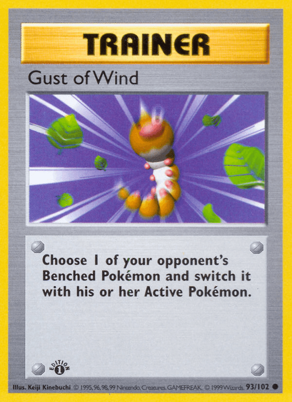 Gust of Wind — Base Set (Shadowless) Pokémon TCG card by Keiji Kinebuchi