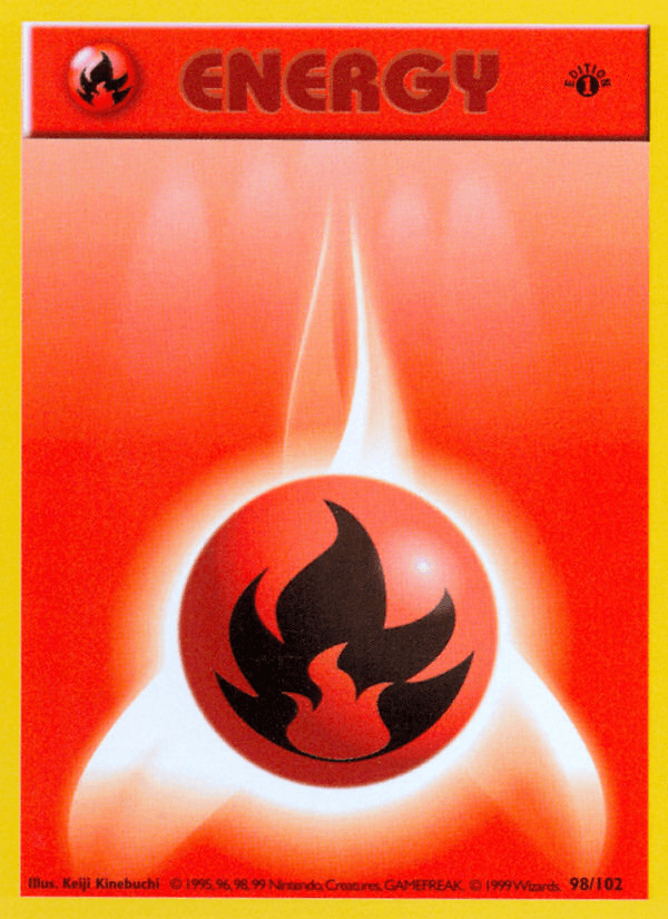 Fire Energy — Base Set Pokémon TCG card by Keiji Kinebuchi