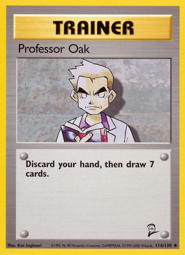 Professor Oak — Base Set 2 Pokémon TCG card by Ken Sugimori