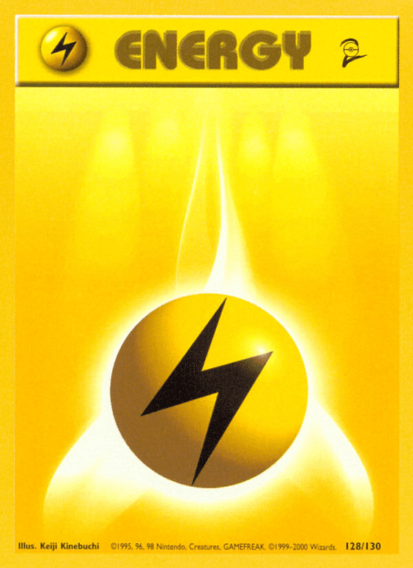 Lightning Energy — Base Set 2 Pokémon TCG card by Keiji Kinebuchi
