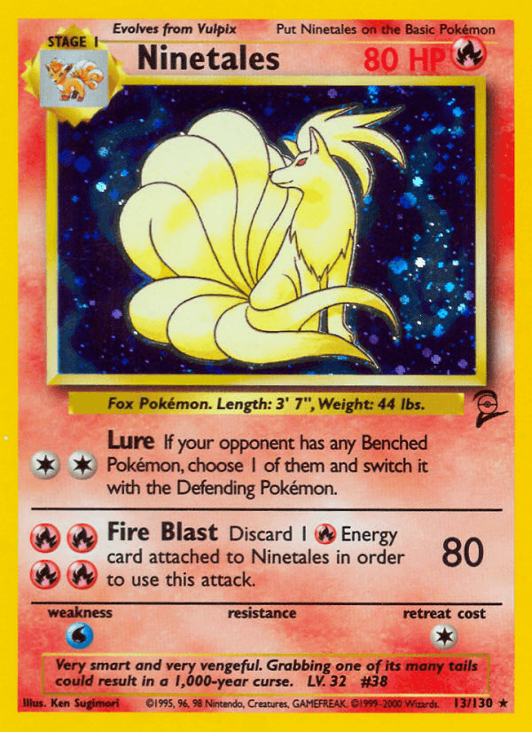 Ninetales — Base Set 2 Pokémon TCG card by Ken Sugimori