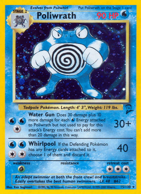 Poliwrath — Base Set 2 Pokémon TCG card by Ken Sugimori