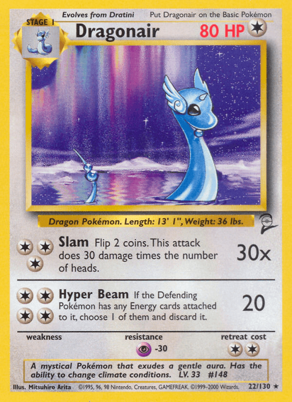 Dragonair — Base Set 2 Pokémon TCG card by Mitsuhiro Arita