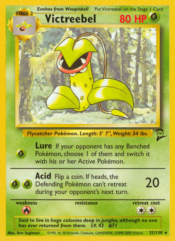 Victreebel — Base Set 2 Pokémon TCG card by Ken Sugimori