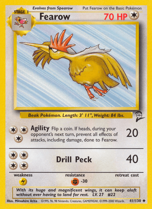 Fearow — Base Set 2 Pokémon TCG card by Mitsuhiro Arita