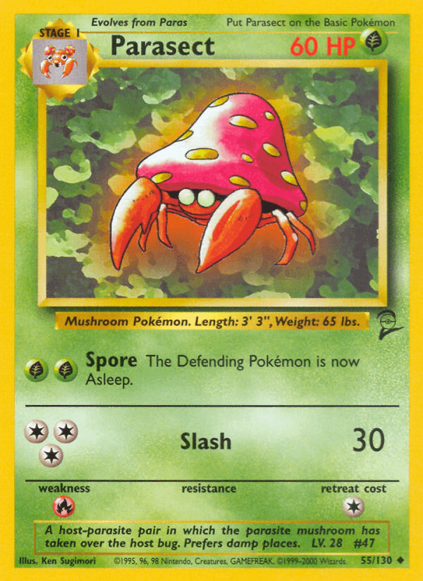 Parasect — Base Set 2 Pokémon TCG card by Ken Sugimori