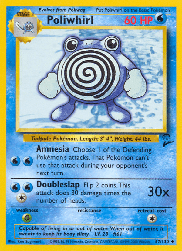 Poliwhirl — Base Set 2 Pokémon TCG card by Ken Sugimori