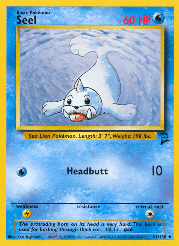 Seel — Base Set 2 Pokémon TCG card by Ken Sugimori