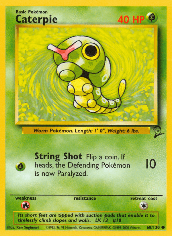 Caterpie — Base Set 2 Pokémon TCG card by Ken Sugimori
