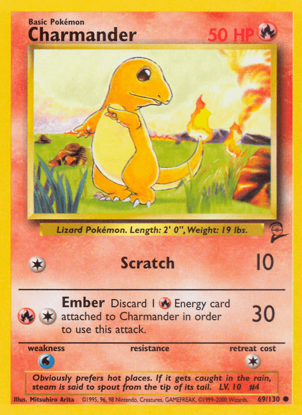 Charmander — Base Set 2 Pokémon TCG card by Mitsuhiro Arita