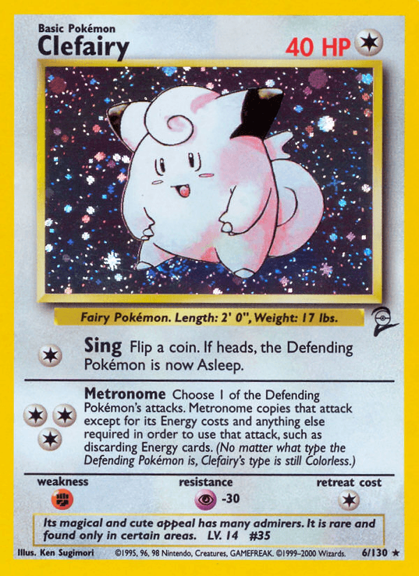 Clefairy — Base Set 2 Pokémon TCG card by Ken Sugimori