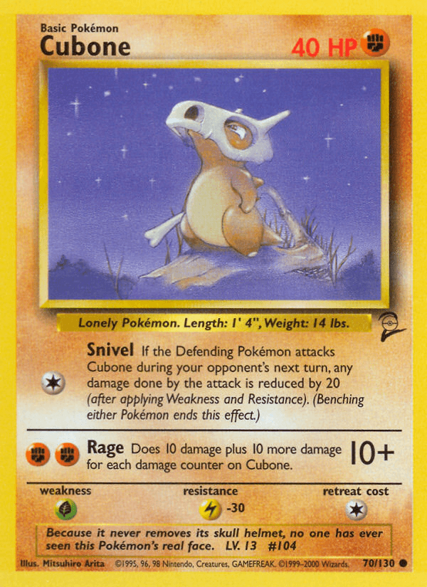 Cubone — Base Set 2 Pokémon TCG card by Mitsuhiro Arita