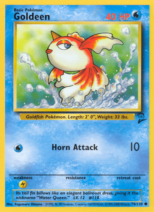 Goldeen — Base Set 2 Pokémon TCG card by Kagemaru Himeno