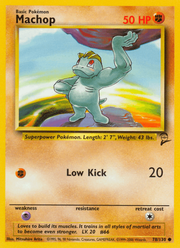 Machop — Base Set 2 Pokémon TCG card by Mitsuhiro Arita