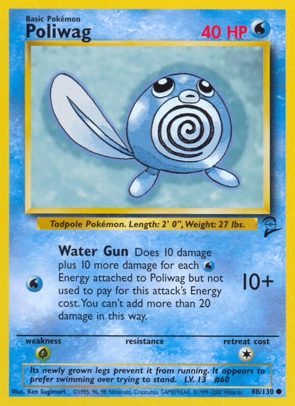 Poliwag — Base Set 2 Pokémon TCG card by Ken Sugimori