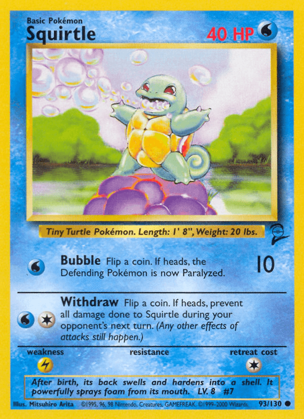 Squirtle — Base Set 2 Pokémon TCG card by Mitsuhiro Arita
