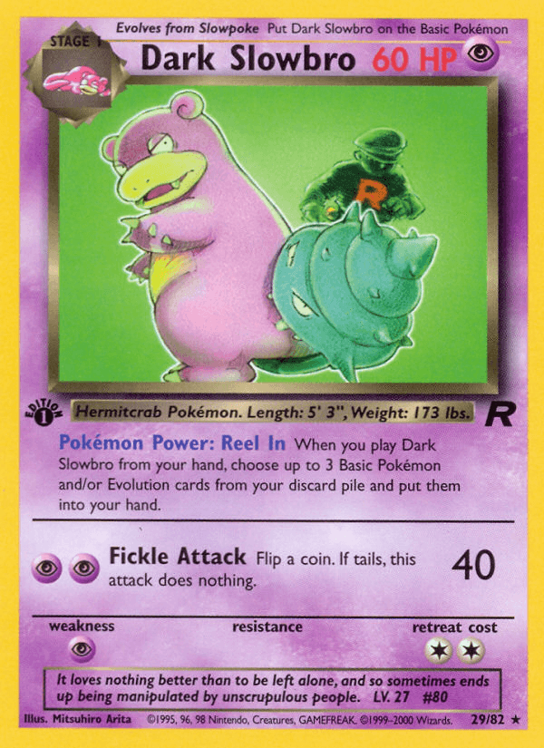 Dark Slowbro (29) — Team Rocket Pokémon TCG card by Mitsuhiro Arita