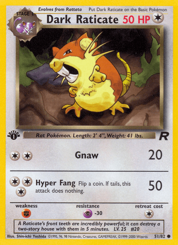 Dark Raticate — Team Rocket Pokémon TCG card by Shin-ichi Yoshida