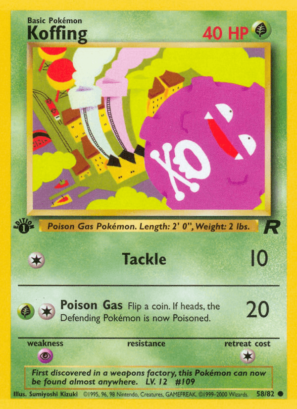 Koffing — Team Rocket Pokémon TCG card by Sumiyoshi Kizuki