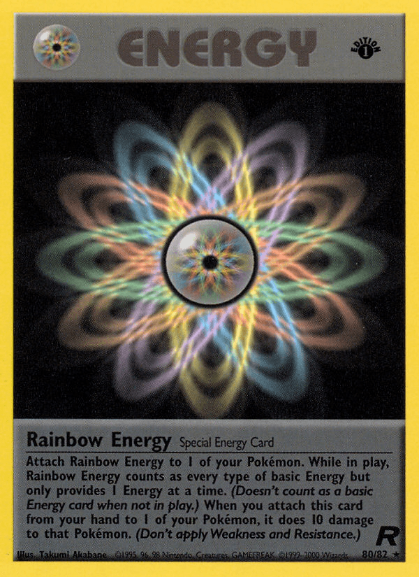 Rainbow Energy (80) — Team Rocket Pokémon TCG card by Takumi Akabane