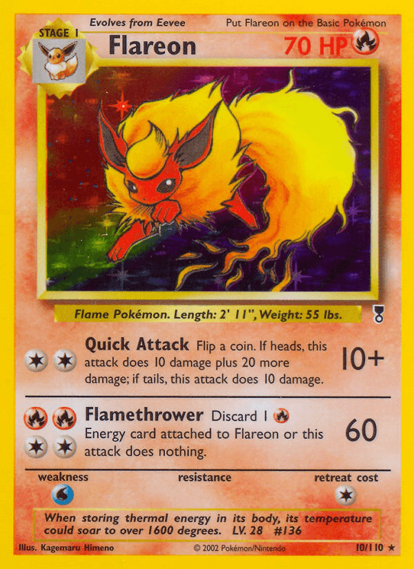 Flareon — Legendary Collection Pokémon TCG card by Kagemaru Himeno