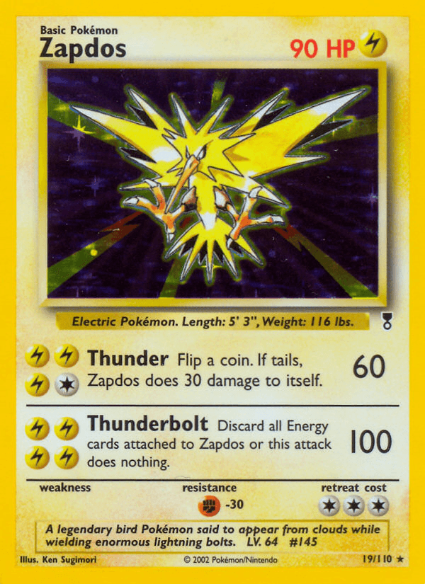 Zapdos — Legendary Collection Pokémon TCG card by Ken Sugimori