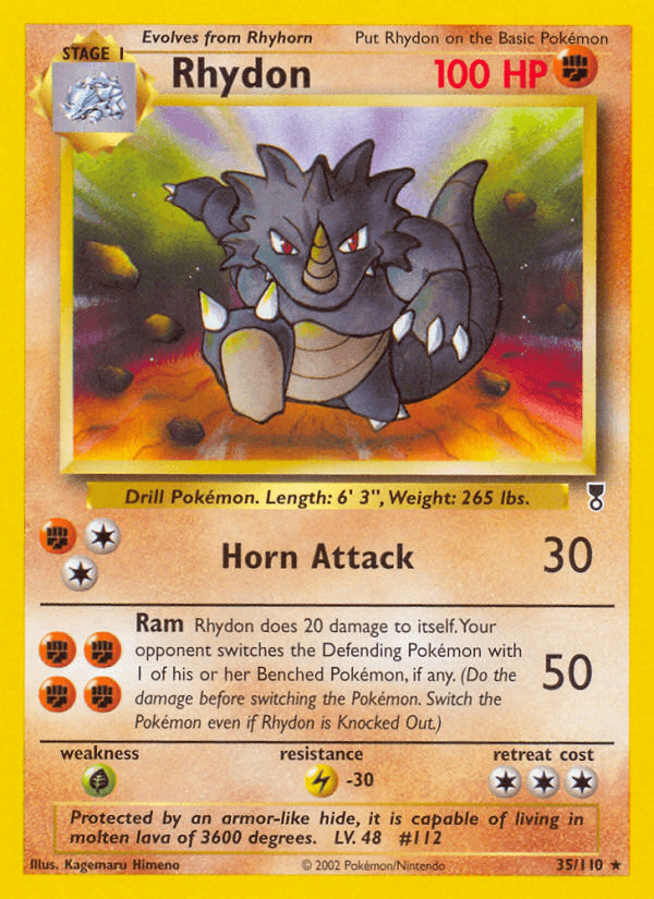 Rhydon — Legendary Collection Pokémon TCG card by Kagemaru Himeno