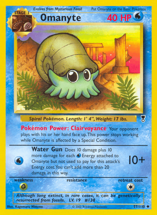 Omanyte — Legendary Collection Pokémon TCG card by Kagemaru Himeno