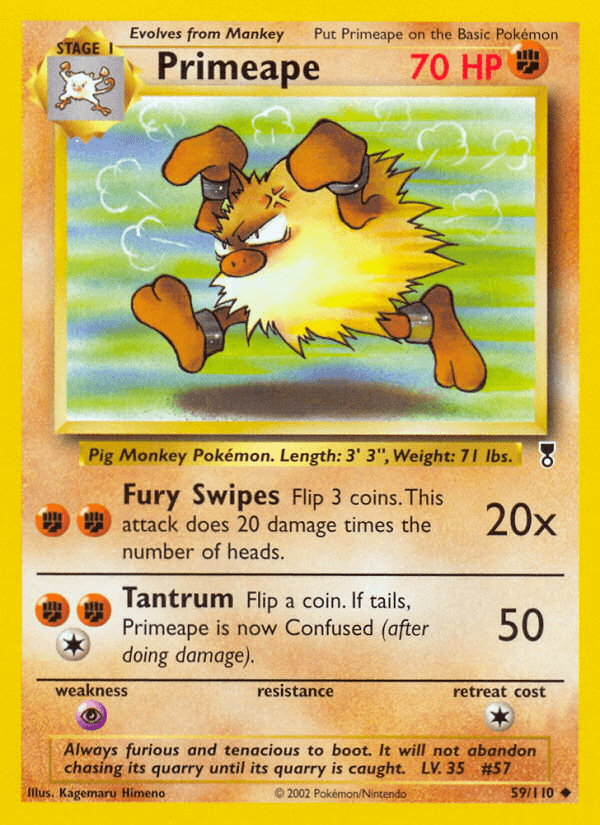 Primeape — Legendary Collection Pokémon TCG card by Kagemaru Himeno
