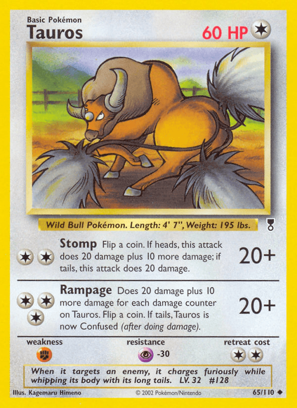 Tauros — Legendary Collection Pokémon TCG card by Kagemaru Himeno