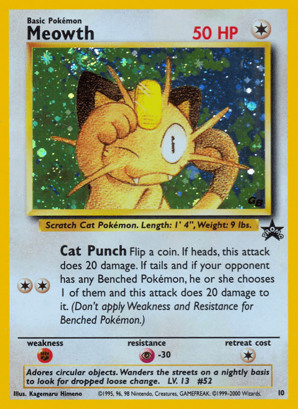 Meowth — WoTC Promo Pokémon TCG card by Kagemaru Himeno