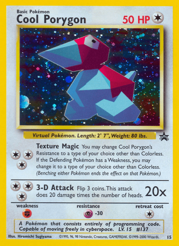 Cool Porygon — WoTC Promo Pokémon TCG card by Hiromichi Sugiyama
