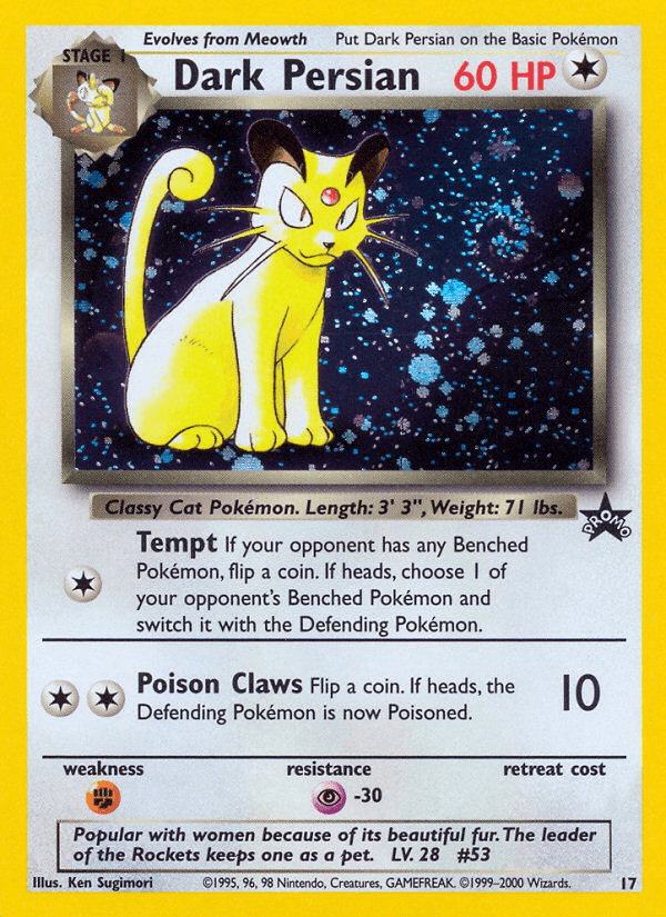 Dark Persian — WoTC Promo Pokémon TCG card by Ken Sugimori
