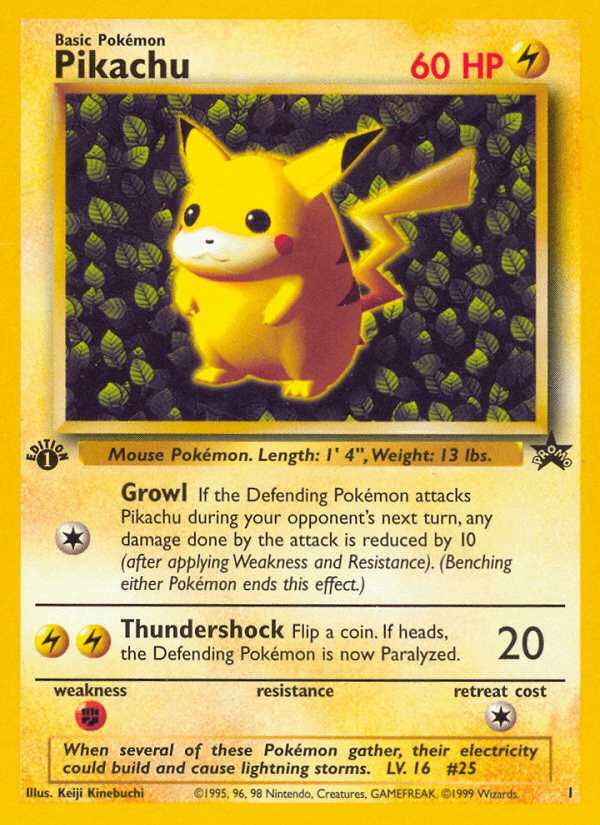 Pikachu (1) — WoTC Promo Pokémon TCG card by Keiji Kinebuchi