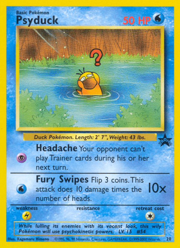 Psyduck — WoTC Promo Pokémon TCG card by Kagemaru Himeno