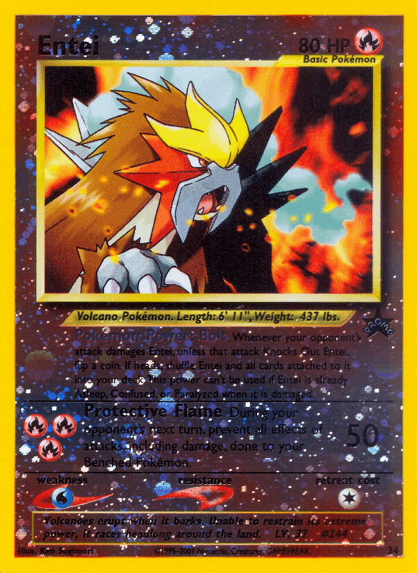 Entei — WoTC Promo Pokémon TCG card by Ken Sugimori