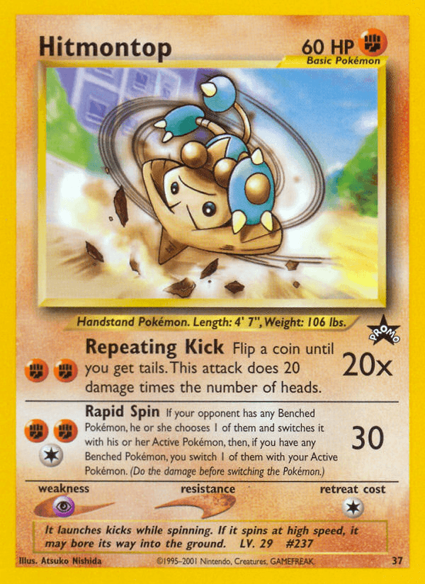 Hitmontop — WoTC Promo Pokémon TCG card by Atsuko Nishida