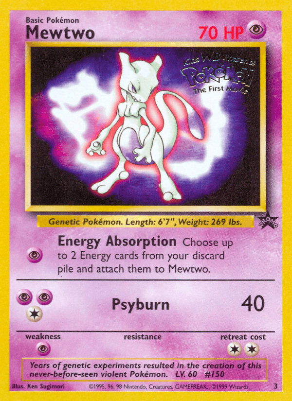 Mewtwo (Movie Promo) — WoTC Promo Pokémon TCG card by Ken Sugimori