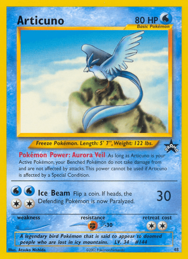 Articuno (48) — WoTC Promo Pokémon TCG card by Atsuko Nishida