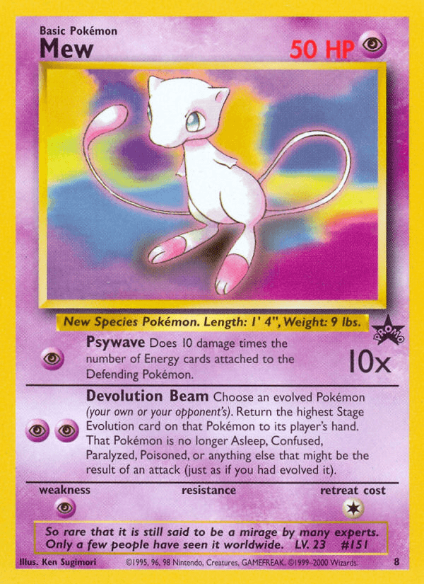 Mew (8) — WoTC Promo Pokémon TCG card by Ken Sugimori