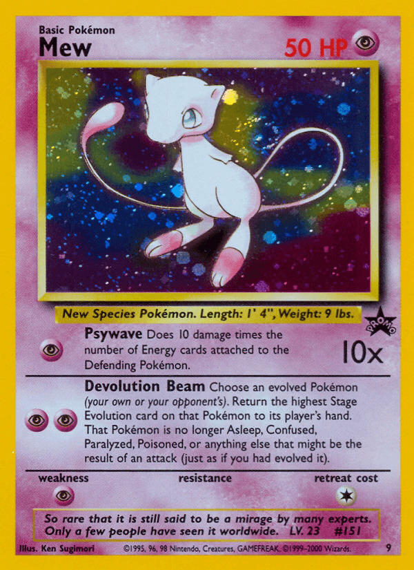 Mew (9) — WoTC Promo Pokémon TCG card by Ken Sugimori