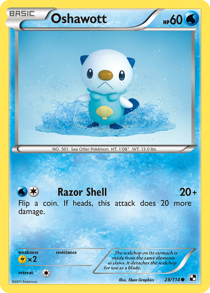 Oshawott (28) — Black and White Pokémon TCG card by Sbon Graphics