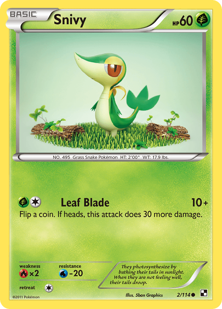 Snivy (2) — Black and White Pokémon TCG card by Sbon Graphics