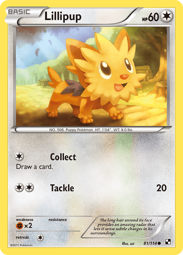 Lillipup (81) — Black and White Pokémon TCG card by sui