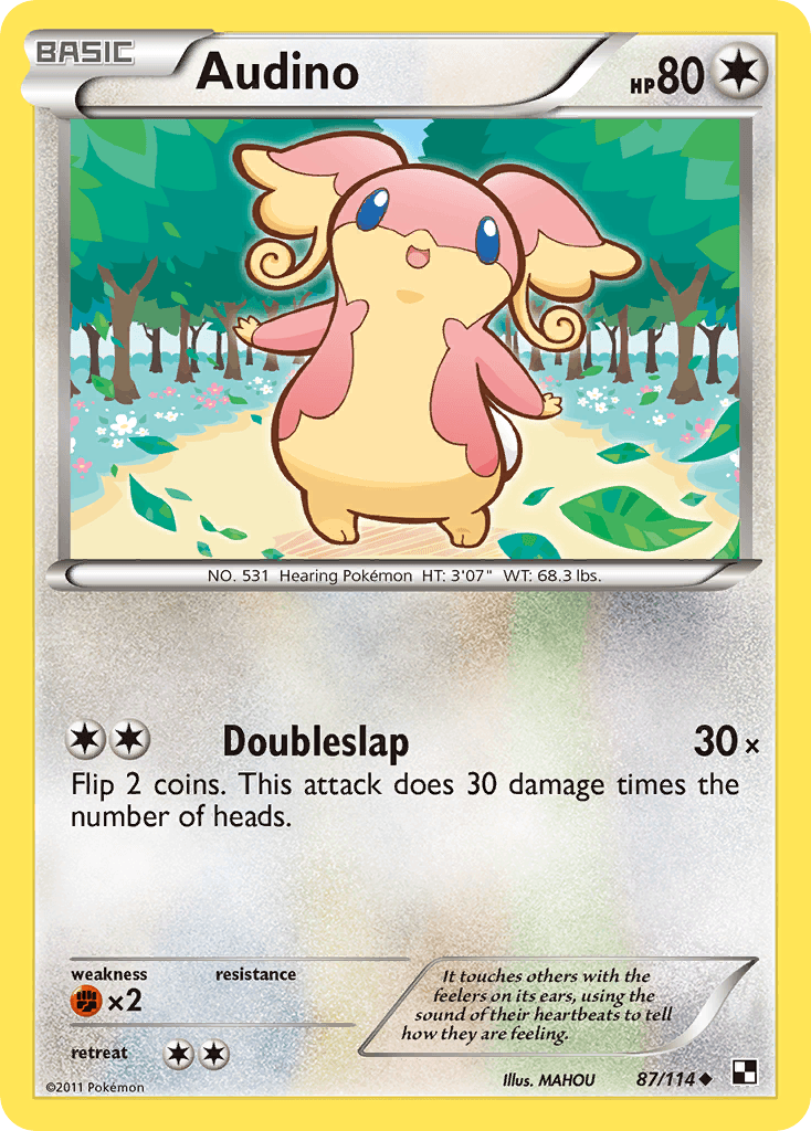 Audino — Black and White Pokémon TCG card by MAHOU
