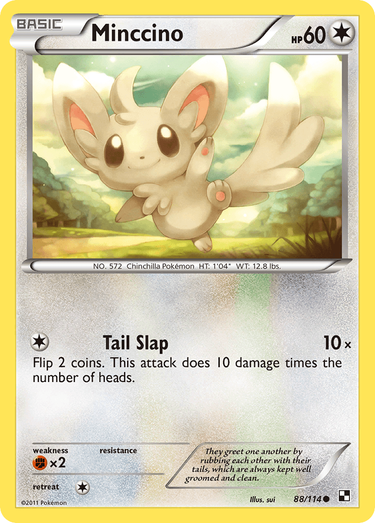 Minccino — Black and White Pokémon TCG card by sui
