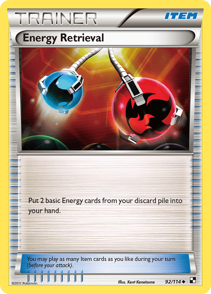 Energy Retrieval — Black and White Pokémon TCG card by Ryo Ueda
