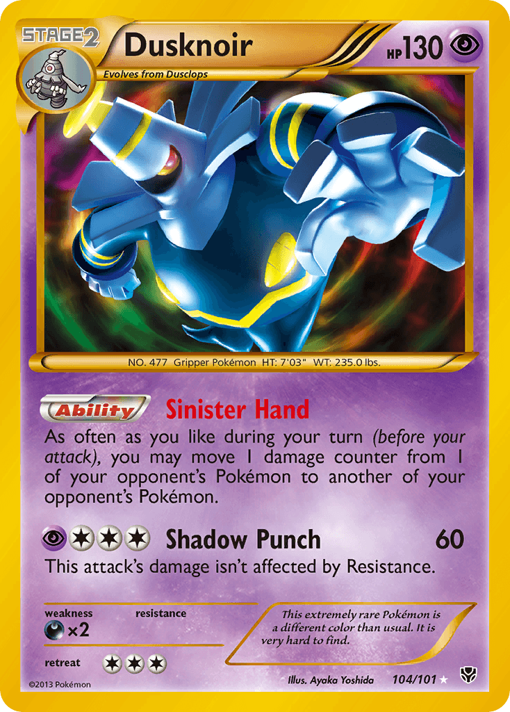 Dusknoir (104 Secret Rare) — Plasma Blast Pokémon TCG card by Ayako Yoshida